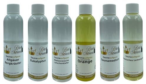 Dufte Momente Saunaaufguss 6 x 250ml - freie Wahl aus über 200 Düften - auch für den professionellen Anwender geeignet - Premiumqualität