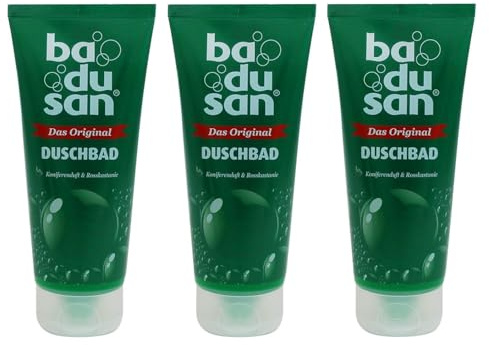 Badusan Duschbad Original 3er Pack (3x200 ml) – Pflegendes Duschgel mit klassischem Duft – Hautfreundliche Reinigung – Made in Germany (3) | Tube