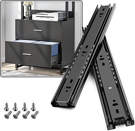 SHUHANG Guide per cassetti e cassetti, resistenti, capacità di carico 45 kg, estensione completa con cuscinetti a sfera, 200, 250, 300, 350, 400, 450, 500, 550, 600 mm, montaggio laterale, 1 paio