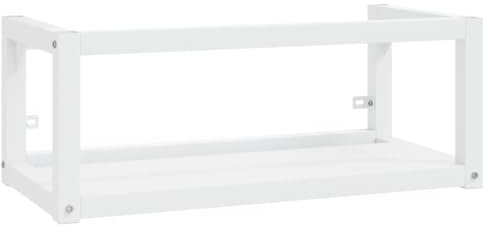 vidaXL Wall-mounted Bathroom Washbasin Frame White Iron Hanging Wash Stand