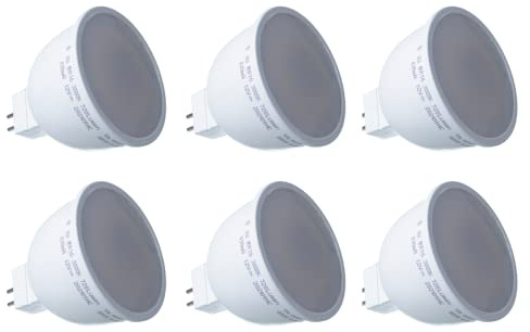 6 Pezzi Lampada Led MR16 GU5.3 8W 12V 780LM Bianco Freddo 6500K, Ø50mm Altezza 56mm