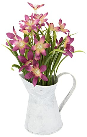 Künstliche Blume Sternblume in Kanne Frühblüher Frühlingsblumen Blüten Pflanzen Mittelstücke Osterdeko Frühjahr Kunstblume Seidenblume Topfpflanze Kunstpflanzen Frühlingsblüher Frühling Deko