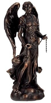 DRW Figura Arcangel Bronce Resina Pintado a Mano 13 cm (Saetiel)