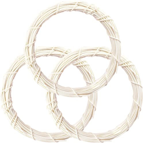 Homoyoyo 3stücke DIY-kranzring Aus Natürlichem Rattan Für Festivaldeko Inklusive Handwerkskreis Und Girlandenrahmen Für Bastelarbeiten Zu Ostern Thanksgiving Und Anderen Anlässen