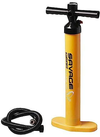 Savage Gear Hand Pump 29Psi / 2Bar - Luftpumpe für Schlauchboote & Bellyboote, Handpumpe für Angelboote, Pumpe für Boote