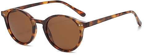YAMEIZE Sonnenbrille Polarisiert Rund für Damen-Vintage Retro Runde Kleine Kreis Sonnenbrille für Fahren Angeln