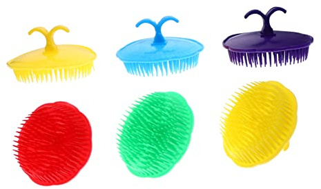 12 Stück Massagekamm aus Kunststoff für Kopfhaut und Haar | Handliche Clipform, Gewölbte Ausführung, Leichtes Design, Robust und Sanft, für Kinder Zufällige Farbe