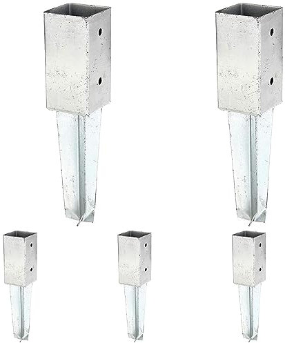 Alberts 211851 Bodenhülse | für Vierkantholzpfosten, zum Einschlagen | feuerverzinkt | 71 x 71 mm (Packung mit 5)