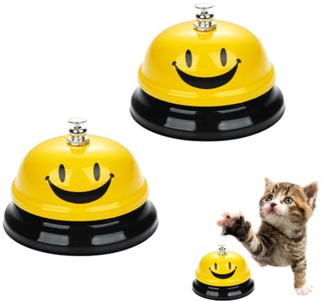 Vasemele 2 Pièces Sonnette de Service Cloches d'Appel Cloche de Table Sonnette de Comptoir Clochette Table Bar Cloches d'entrainement Animal pour Hotel Reception Comptoir Restaurant Cuisine