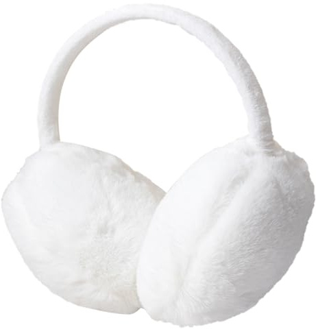 IHCEMIH Cache-oreilles réglables en peluche moelleuse pour adultes - Accessoires d'hiver pour la course à pied, le ski, le vent - Cadeau d'extérieur pour femmes, filles et hommes, blanc, taille unique