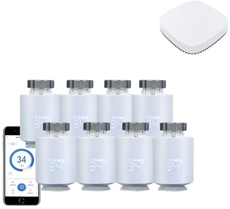 Qiumi Zigbee Thermostat Heizkörperventil, Temperaturheizung, Smart Programmierbares Thermostat, TRV, Alexa, Sprachsteuerung, Anschlusstyp ist M30 x 1,5