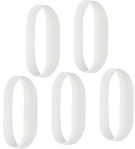 PATIKIL RFID Silicona Pulseras, 5 Pack 13.56MHZ IC Tarjeta Brazalete Impermeable Identificación Muñeca Bandas Puerta Acceso Control para Natación Piscina Baño Centro, Blanco