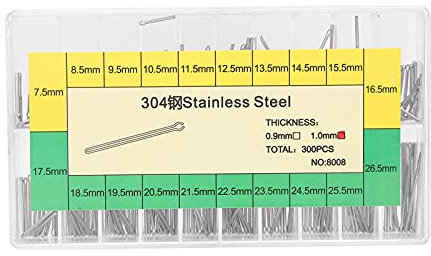 ANKROYU Watch Cotter Pin, Watch Bracelet Split Pins, 1.0mm Split Pins Bars, Wristwatch Strap Split Pins, 304 Stainless Steel Watch Parts 7.5mm‑26.5mm for Repair the Watch