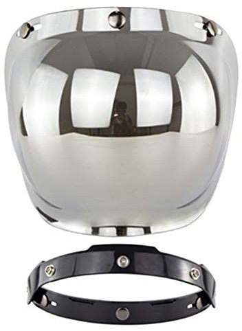 Visiera per Casco Moto, Visiera per Casco Visiera per Moto 20x22,5 Cm Lente PC Visiera per Casco Aperta Visiera per Casco Moto Visiera a Bolla Scudo a Bolla con Staffa per Caschi