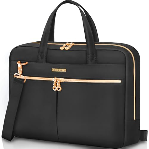 Ferkurn Laptop Bag Case 14 inch for Women Men Compatible with MacBook Pro M5/M4/M3/M2/M1, HP OmniBook Pavilion Chromebook EliteBook, ASUS, Acer, Ideapad, Laptop Sleeve Computer Bag Briefcase, Black