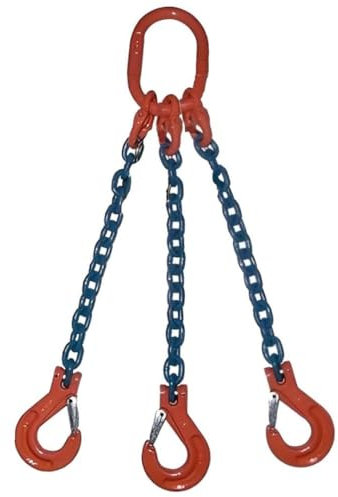 SHT 3-Strang Anschlagkette/Kettengehänge GK 8 | Kettendicke 13 mm | mit Verkürzungshaken | Tragfähigkeit: 11200 kg (0-45°) & 8000 kg (45-60°) | Nutzlänge: 1 m