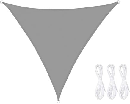 Hitopin Vela Ombreggiante Triangolare, 2x2x2m, Vela Parasole Triangolare Impermeabile, Tenda a Vela Impermeabile Triangolar, Vela Ombreggiante,per Giardino Esterno terrazza(1*Grigio)