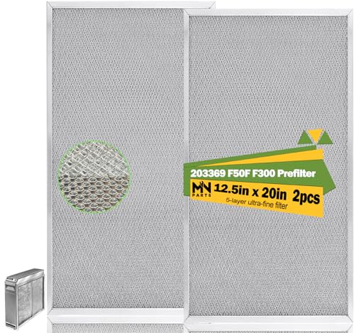 MNPARTS 203369 F50F F300 Air Filter Replacement for Honey in Well Cleaner 20''x 12.5'' Air Pre Filter Reusable Washable Replaces F300E, F300A, F50F, F58F(2 Packs)