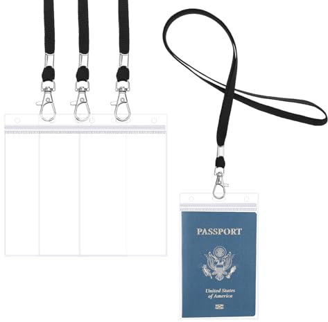 3 Stück Ausweishülle Mit Band Lanyard Mit Kartenhülle Extra Große Passinhaber Id Ausweishalter Kartenhalter, Klarer Passhülle Lanyard Kartenhalter Passhülle Für Kreuzfahrt Kreditkarte Flugticket