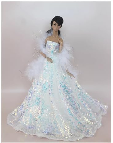 Codulu Dockklänning för 11,5 tum Amerika docka 30 cm flicka docka-prinsessa kjol paljett aftonklänning bröllopsklänning kläder för 1/6 BJD docka barnleksaker-1 st – #E