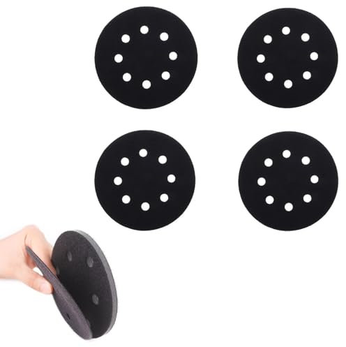 4 Stück Polierpads, Schwamm Interface Pad, Polierschwamm 125mm Klett, Schleifpad für Exzenterschleifer Schleifteller Polierteller, Polieraufsatz Winkelschleifer Zubehör