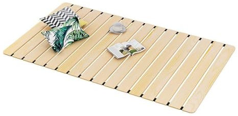 Tablero de cama de madera maciza plegable con listones de soporte para cama individual de 90 x 120 cm, diseño transpirable con cordón de nailon enrollable, mejorador de colchón para dormir