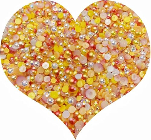 Diamantes de imitación de resina de 120 g para manualidades, 8800 piezas de cuentas de media perla de 3/4/5/6 mm, diamantes de imitación para tazas, botellas, vasos, ropa, zapatos, arte de uñas y cara