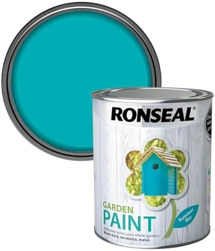 DUAYRA Garden Paint 750ml | Quick Drying Long Lasting Matt Finish | Multi-Surface Exterior Paints | For Wood, Brickwork, Bench, Stone & Metal | Outdoor Garden Fence Sheds Protection | (Summer Sky)