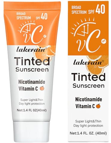 Crema Solare Viso Vitamina C, Lozione Ultra Protettiva e Protezione Solare SPF 40, Protegge e Corregge i Danni del Sole, per Viso e Collo, per Tutti i Tipi di pelle 40 ml