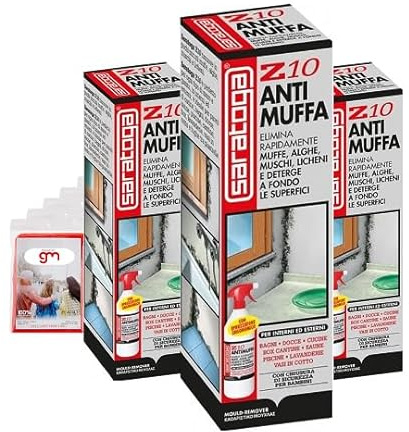 SARATOGA, Spray Antimuffa Saratoga Z10, Elimina Muffe Alghe Muschi Licheni, per uso Interno ed Esterno, Spruzzatore Ergonomico con impermeabile GM 1Lt (3)
