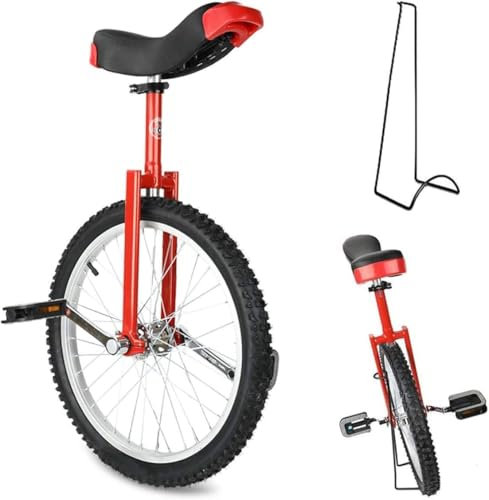 XNXYSMKJ Radtrainer Einrad höhenverstellbar rutschfest Bergreifen Balance Radfahren Übung, mit Einradständer, Rad Einrad (24inch)