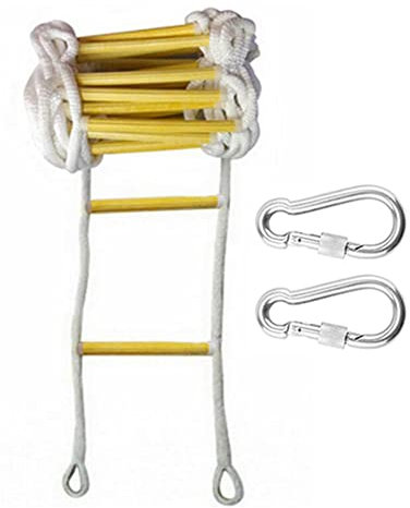 SBCGFY Escalera de Incendios de Nailon Suave, Antideslizante, con Cuerda de Rescate, para emergencias, Trabajo, Seguridad, autorrescate, Salvamento, Escalada en Roca, (15M/49Ft)