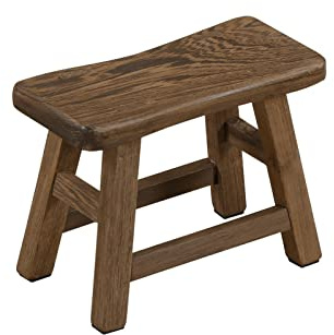 Wooden Stool Step Small Footstool Bench Plant Stand Rustic Fishing Wooden Stool for Kids Adults Living Room,Bathroom, Kitchen, Office, Garden 27x13x21cm (COLOR:Wood)