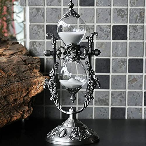 QZQJUILU Home Office Decoration Decor Sandglass Timer Sandglass Minutes Timer Hourglass For Ornament Decoration Restaurant Party Christmas Sandglass Sand Clock(White 15 minutes (11.8 * 29.5cm))