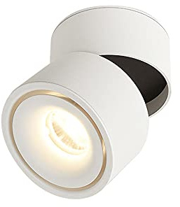 Foco de Techo LED Aent Spot Lights, Downlight de Superficie de 7 W, Lámpara Aent de Interior, Focos Ajustables para Cocina, Dormitorio, galería, Pasillo/Negro 3000K