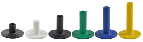 TH Golf Premium Rubber Golf Tees – Pack of 6 – Durable, Long-Lasting Tees in Multiple Sizes & Colours for Drivers, Woods & Irons