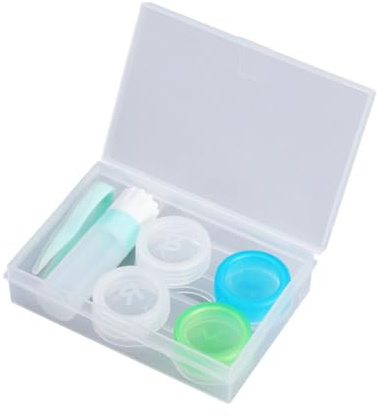 VALICLUD 2pc Lens Case Storage Jar Double Boxes Wearing Tools Green for Contact Lens Care and Organization