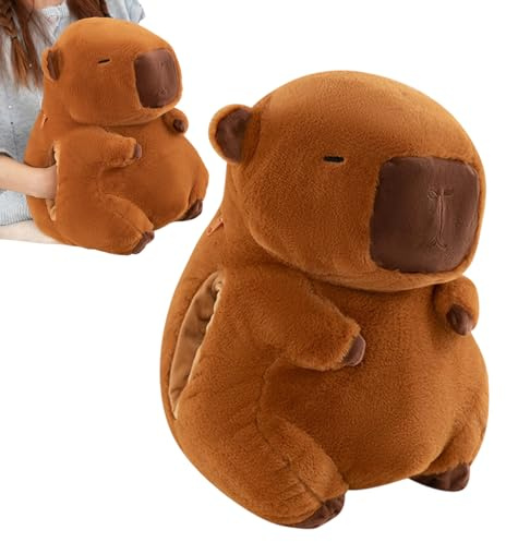 ETUCYNG Kissen Handwärmer – Handwärmer Capybara Kuscheltier | Weiches Plüschkissen mit Wärmflasche für Frauen und Mädchen im Winter