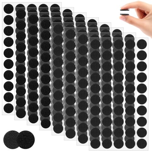 NUTKIT 400 st självhäftande krok- och ögleprickar, 20 mm självhäftande klibbiga prickar dubbelsidig, nylon klibbig baksida myntband, dubbelsidiga klibbiga dynor för hantverk, gör-det-själv, hem, skola