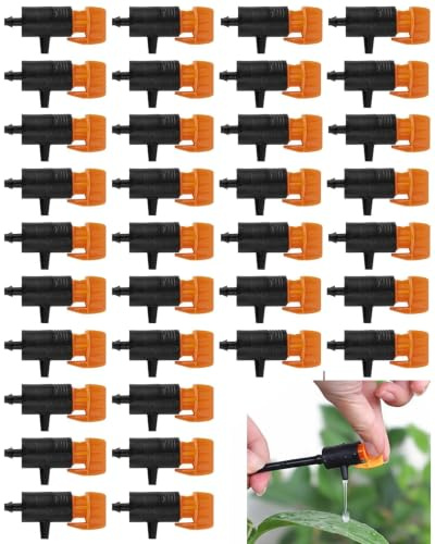 BHIPKOT 50 unidades Goteros ajustables con microgota, Aspersores de riego automático, ideales para jardinería, Tropfbewässerungssysteme, Sukkulenten y Blumenbeete, con fácil instalación