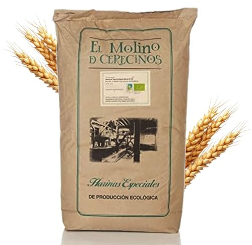 Harina De Trigo Ecológica Blanca W130 | Selección de Trigos Ecológicos y Molturados en Cilindros, con Todo el Germen del Trigo | Aporta Aroma y Sabor | Harina de Fuerza Suave, 25Kg