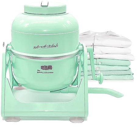 WonderWash Machine à laver portable pour appartement et petits espaces – Lave-linge manuel avec design rétro – Nettoyez le linge n'importe où avec notre comptoir, non électrique, petite laveuse – Vert