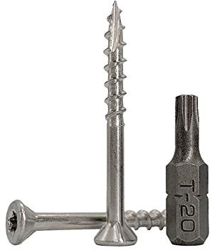 (100 Stück) A2 Edelstahl 4,2 x 42 mm Terrassenschrauben Holzschrauben Torx Kopf Typ 17 Senkkopf Deckschraube (100, 4,2 x 42 mm)