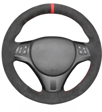MEWANT Lenkradbezug handgenäht für 1er E87 / E81 / 1er Serie / E88 / 1er M E82 / 3er E90 / E91 (Touring) / E92 Coupe / E93 / X1 E84 / M3 E90 / E92