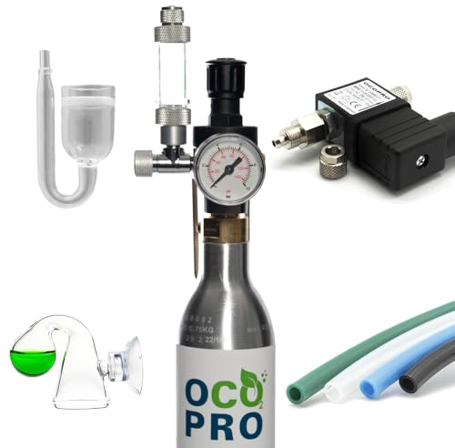 CO2 Anlage CO2-Zylinder (425g/450g) Komplettset inkl. Nachtabschaltung und vollen Zylinder (mit CO2-Magnetventil)