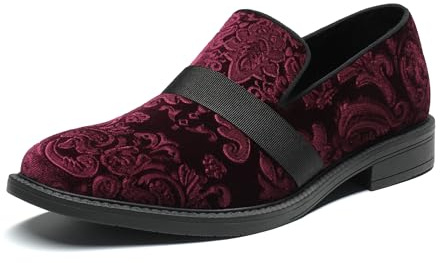 Bruno Marc Men's Dress Tuxedo Shoes Slip-on Loafers,Red Wine,11