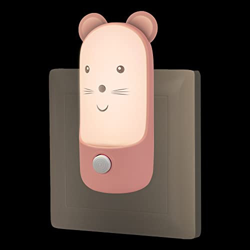 Annmore Veilleuse Bébé Naissance sur Prise avec Interrupteur Lampe Chevet Decoration Chambre Enfant Lumière Allaitement Nouveau-né Cadeau Fille 3 ans