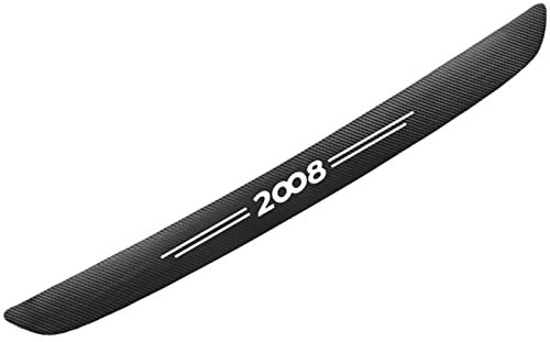 SAGHOM 1 PCS Car Rear Boot Carbon Bumper Protector, for Peu-geot 2008 Auto Door Sill Strip Anti-Scratch Styling Accessories,Black