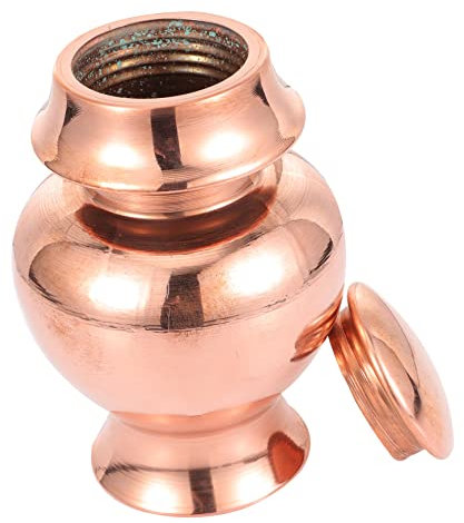 DOITOOL Copper Ruyi Aquarius Brass Vase Decorative Bottle for Religious Buddha Decor Home Table Centerpiece Offering Bottle Supplies