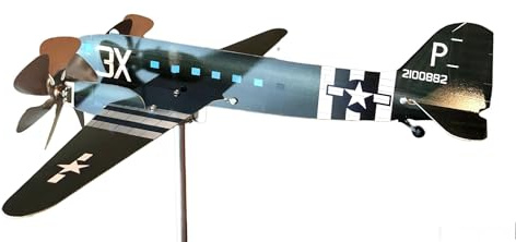 Aereo segnavento modello Dakota DC-3 in acciaio inox su cuscinetti a sfera